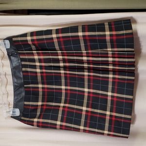 AK Anne Klein plaid wool skirt size 6